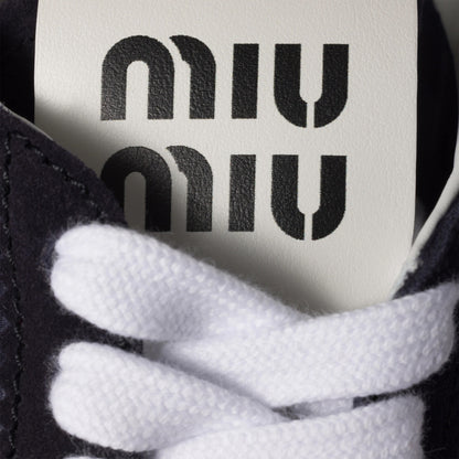 Plume technical fabric and suede sneakers