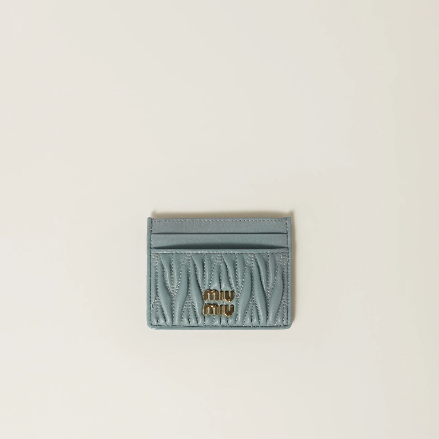 Matelassé nappa leather card holder