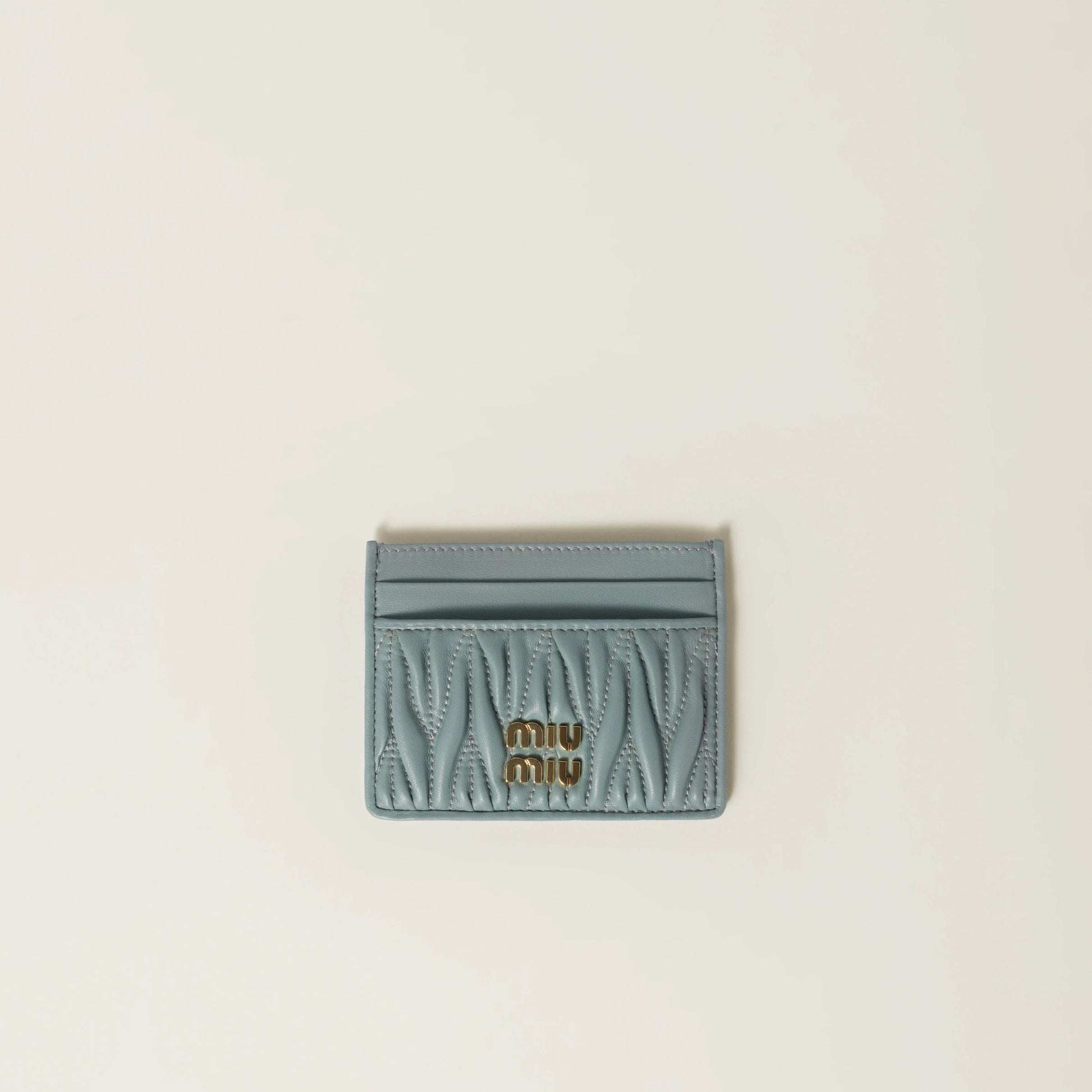 Matelassé nappa leather card holder
