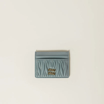 Matelassé nappa leather card holder