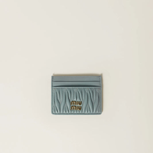 Matelassé nappa leather card holder
