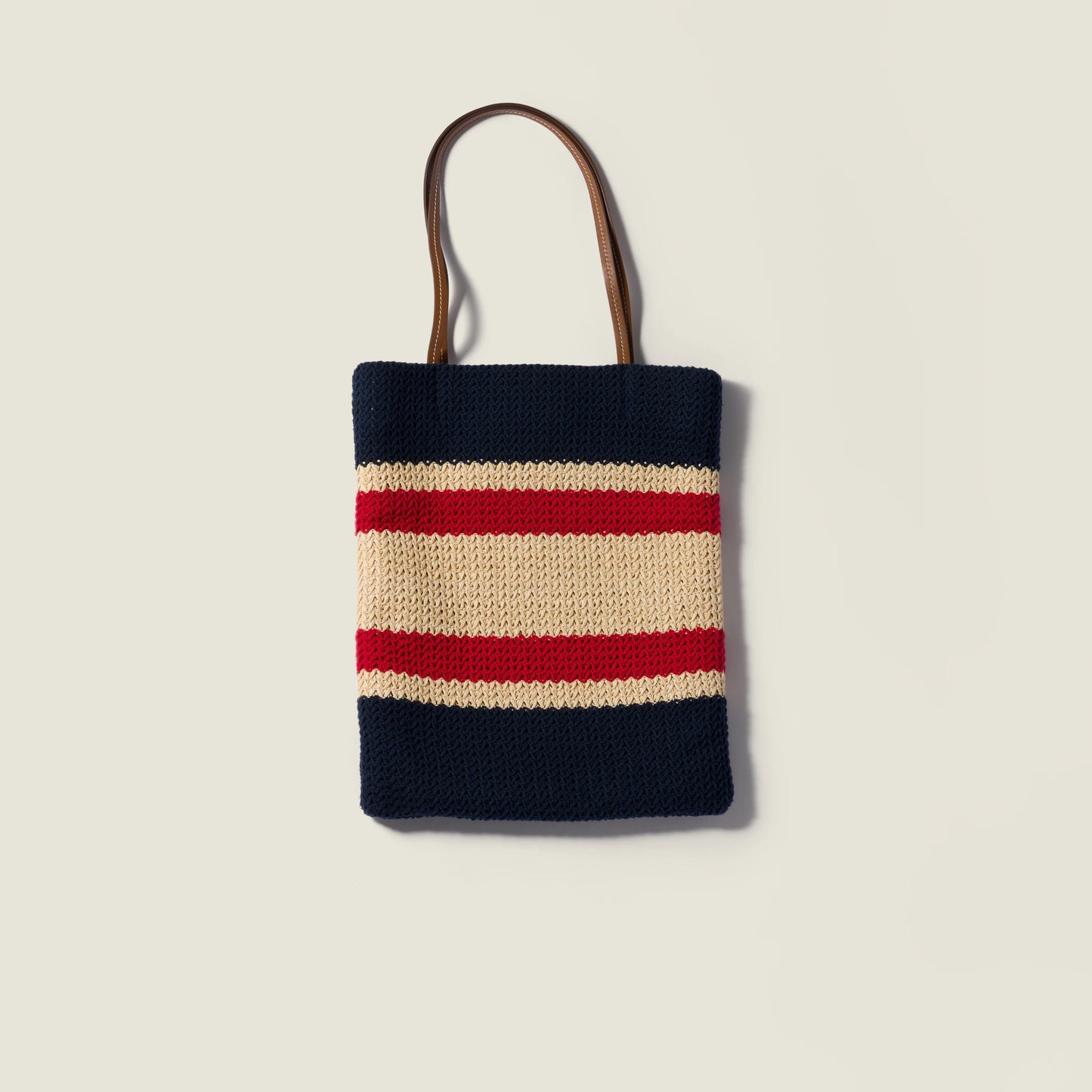 Raffia-effect woven tote bag