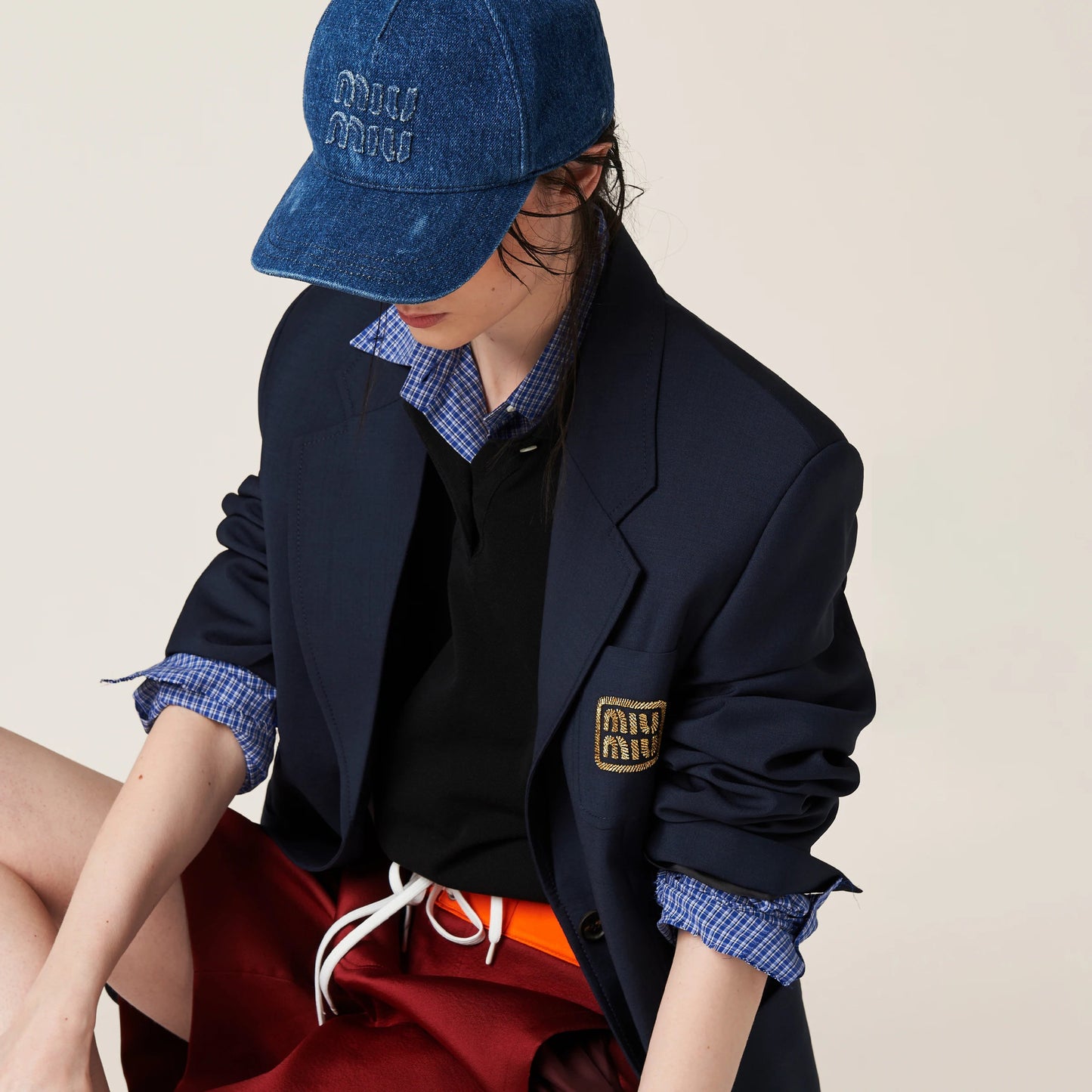 Denim baseball cap
