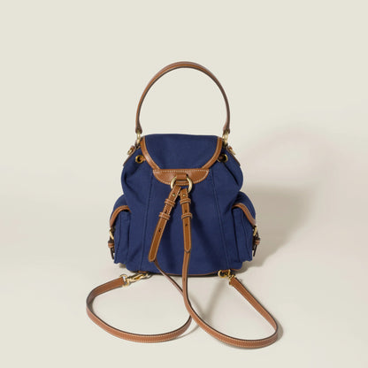 Canvas and leather backpack