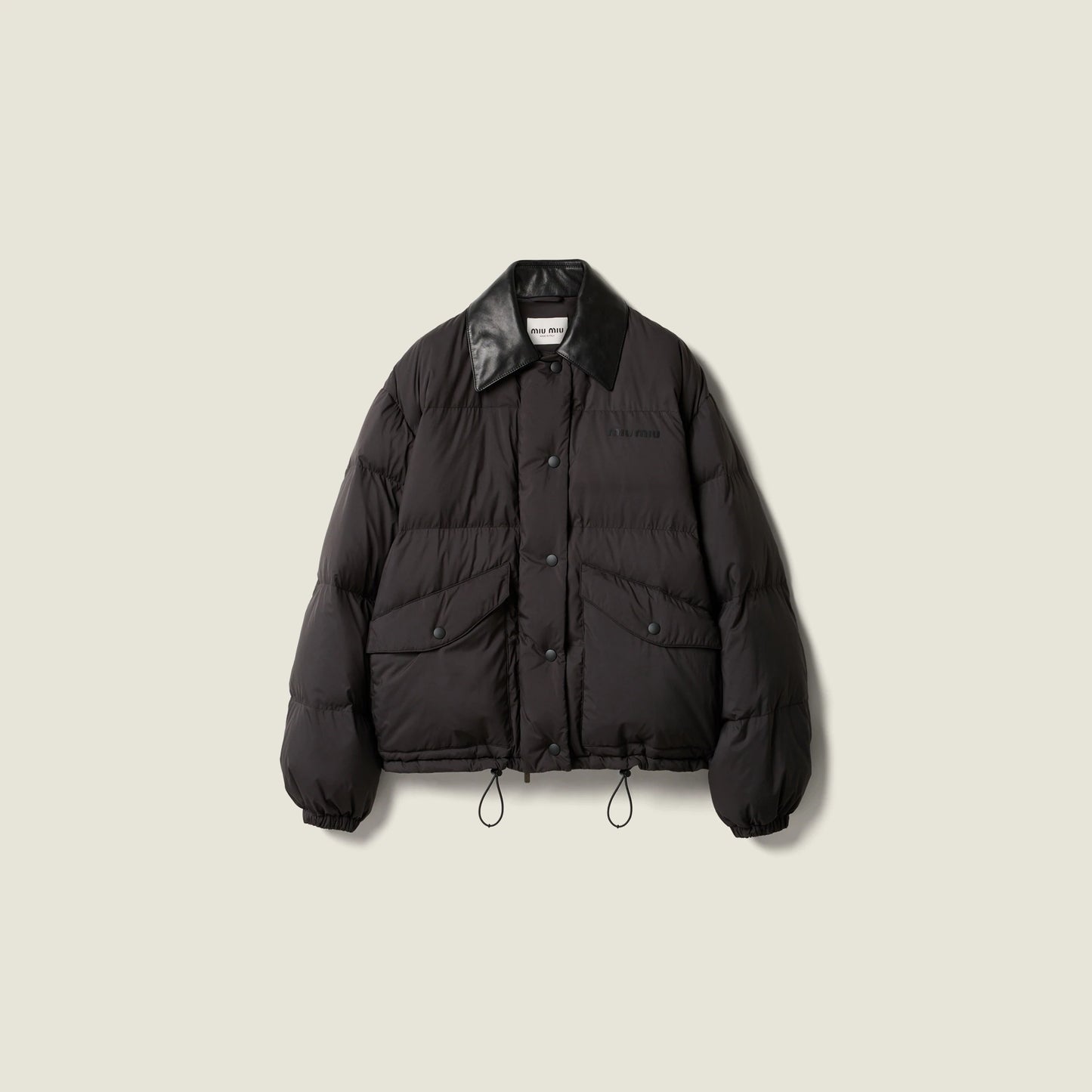 Technical pongé cropped down jacket