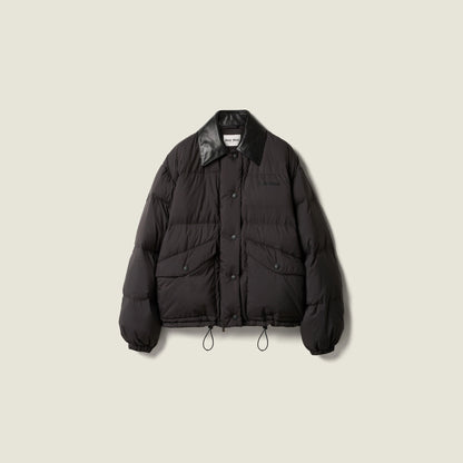 Technical pongé cropped down jacket
