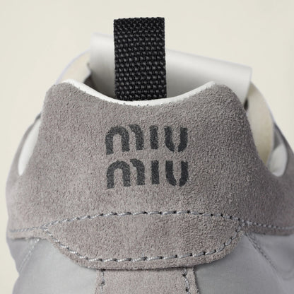 Tyre technical fabric and suede sneakers