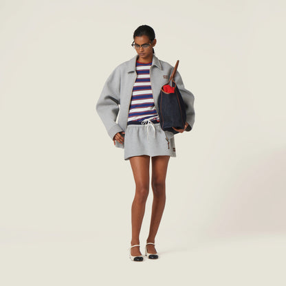 Padded cotton fleece miniskirt