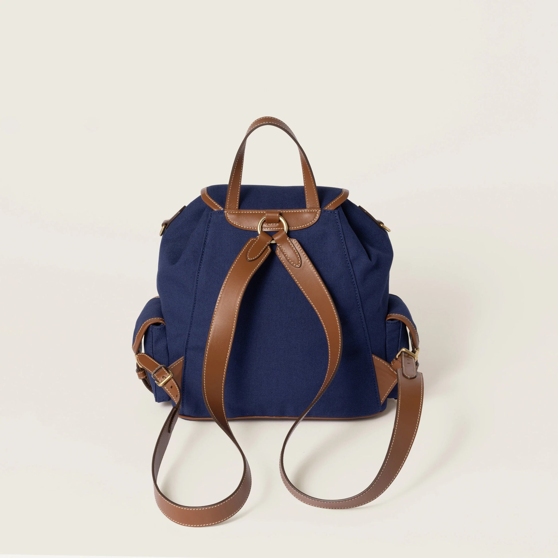 Canvas and leather backpack