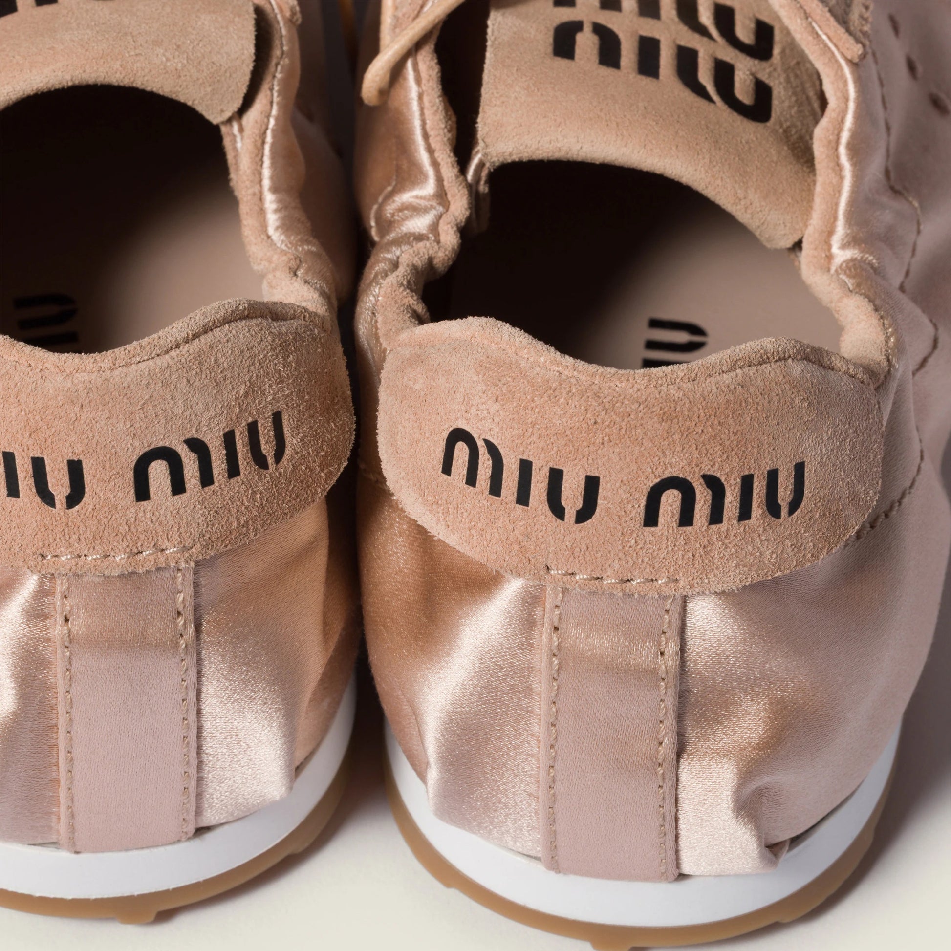 Plume satin sneakers