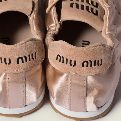 Plume satin sneakers