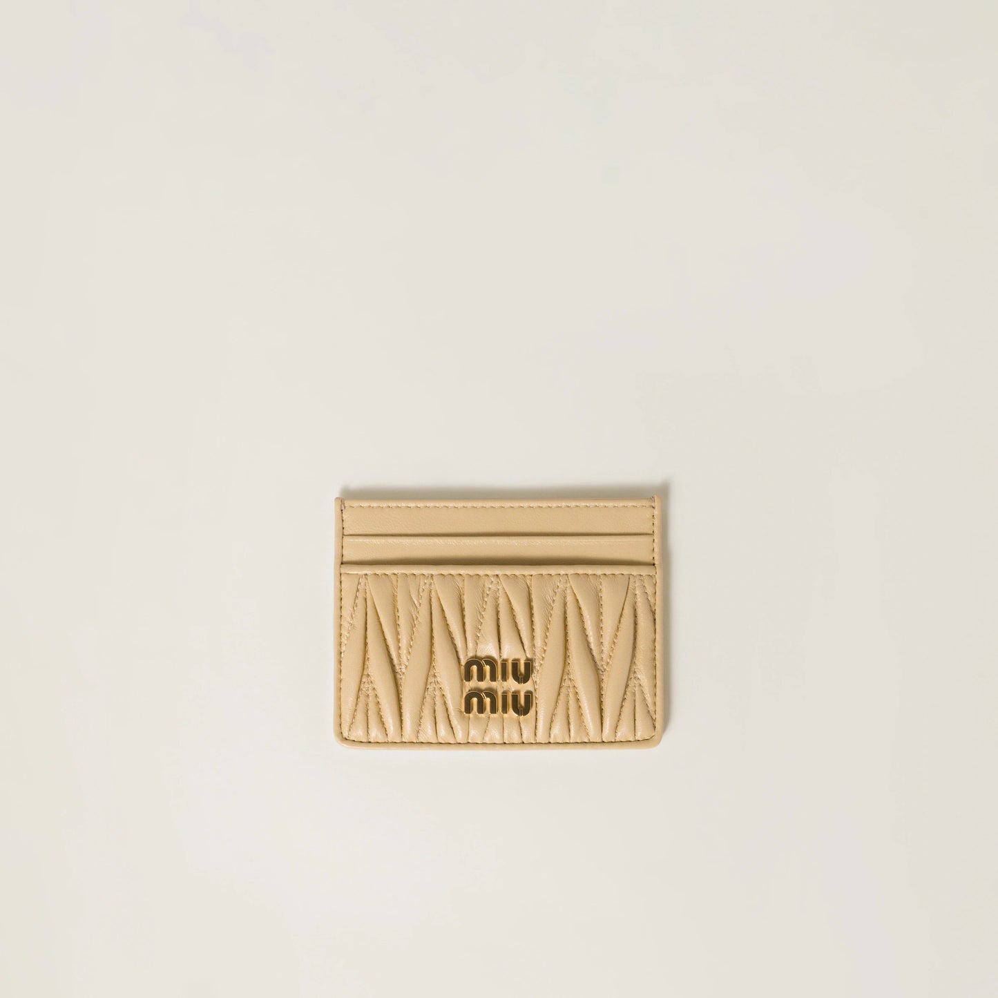 Matelassé nappa leather card holder