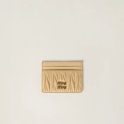 Matelassé nappa leather card holder