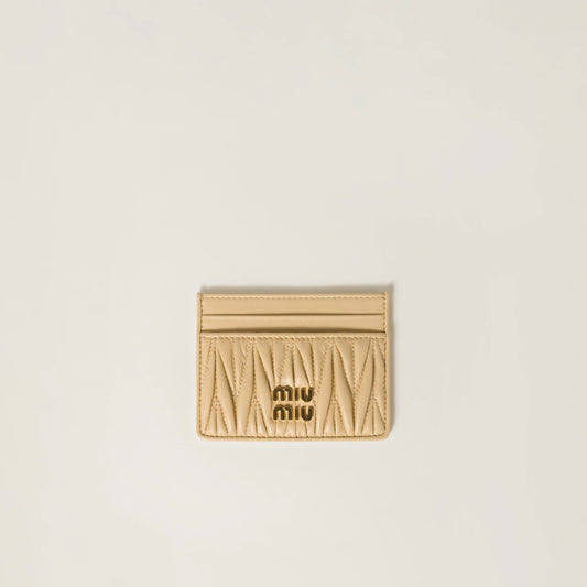 Matelassé nappa leather card holder