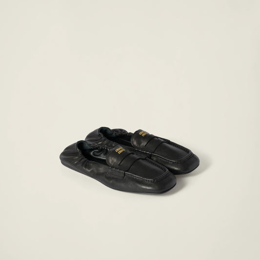 Ruches nappa leather loafers