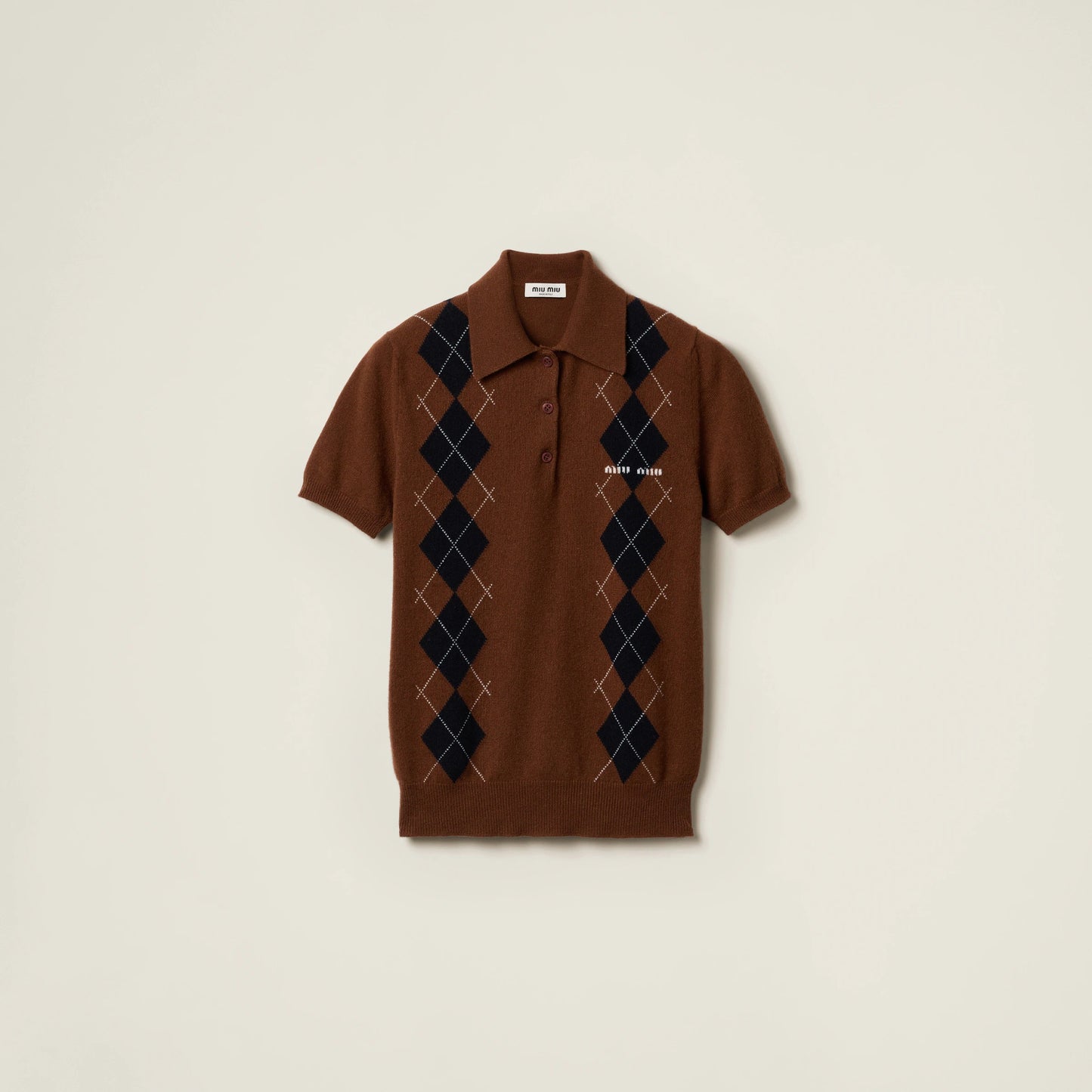 Cashmere knit polo shirt