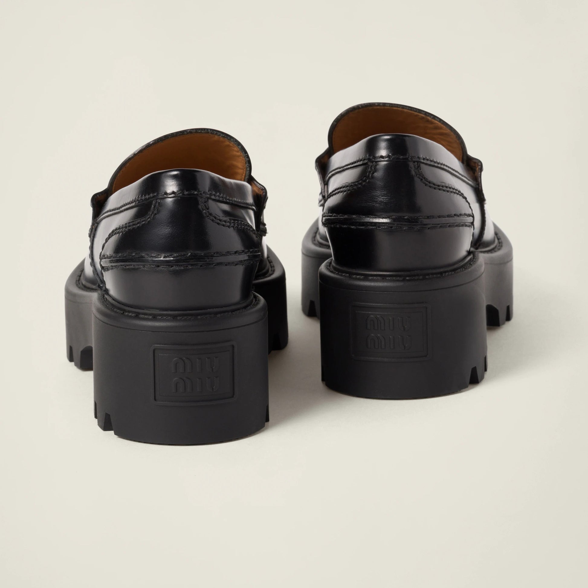 Brushed leather loafers