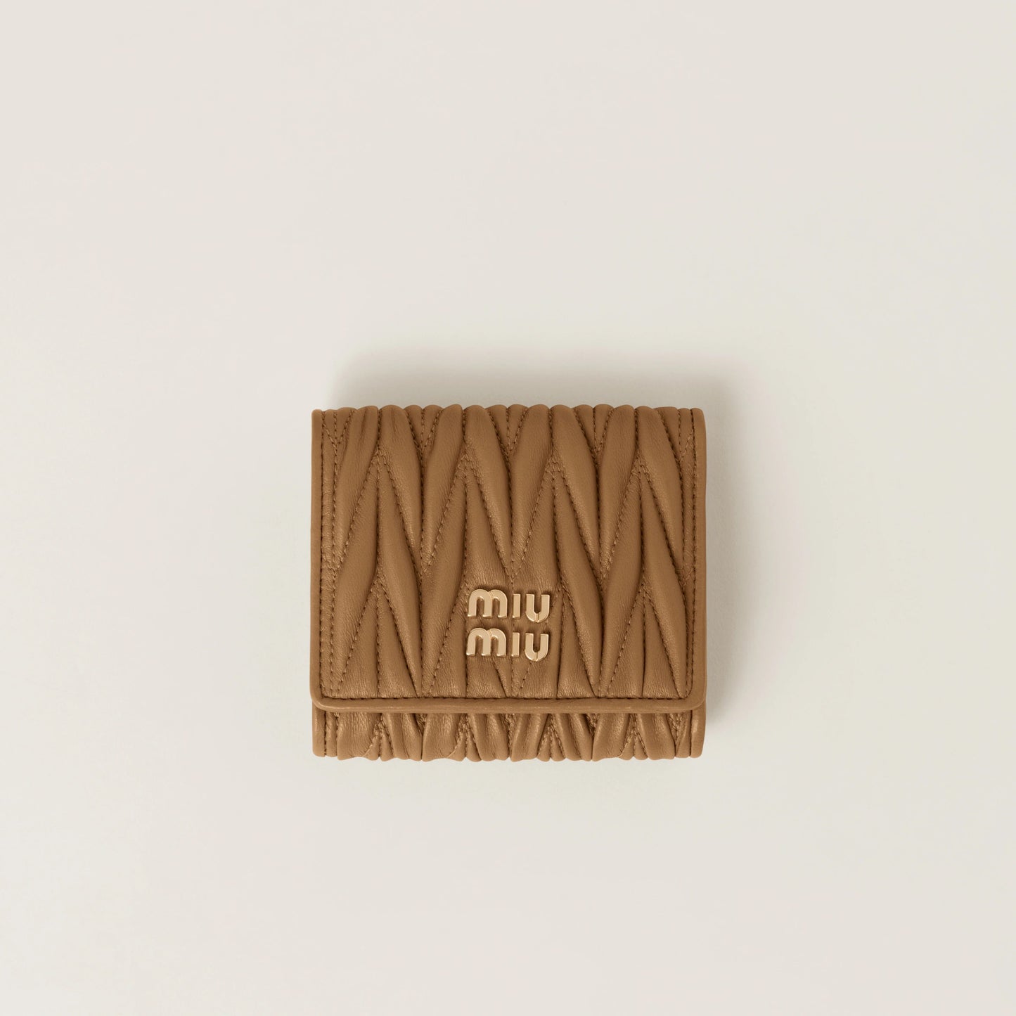 Small matelassé nappa leather wallet