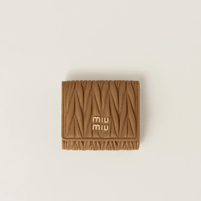 Small matelassé nappa leather wallet