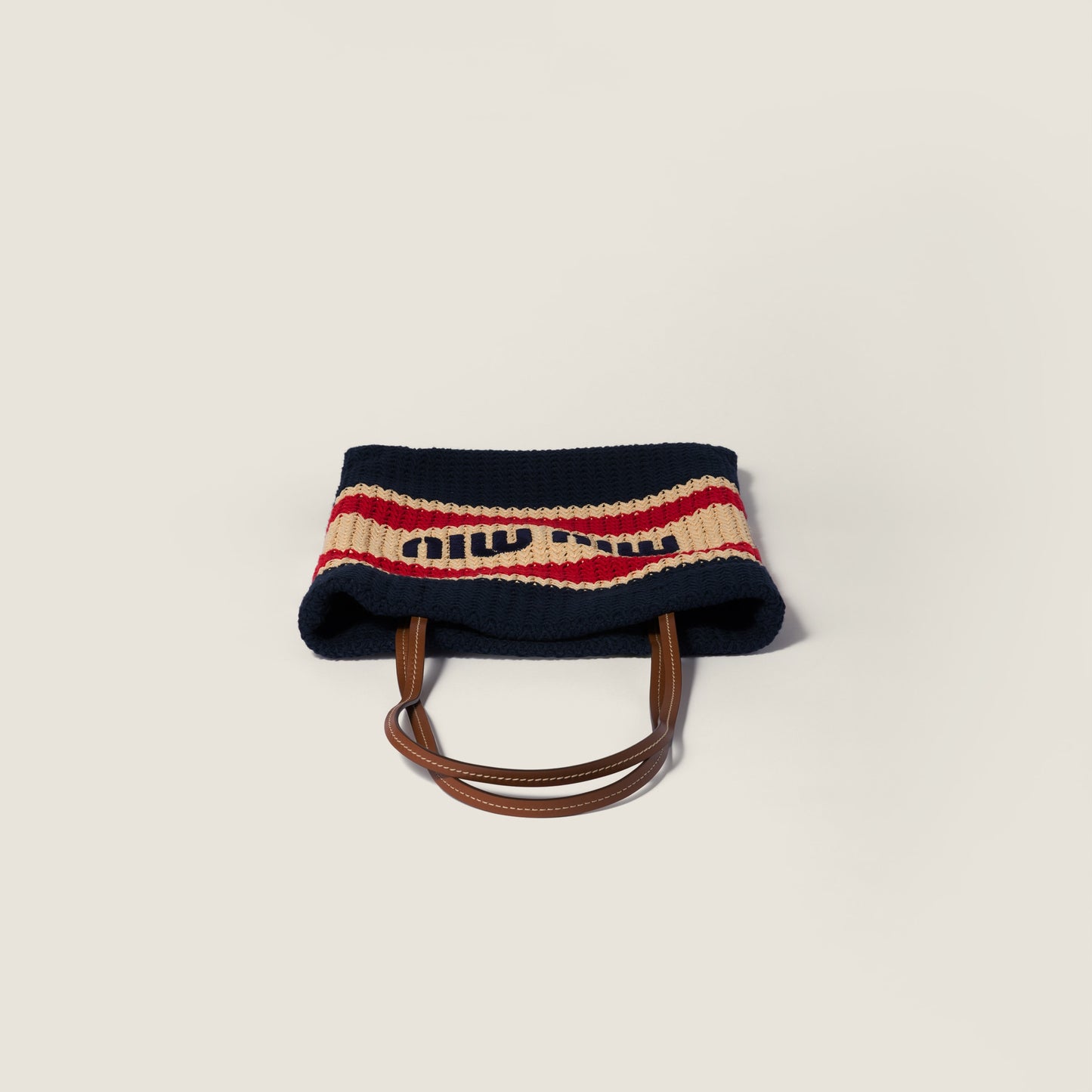 Raffia-effect woven tote bag