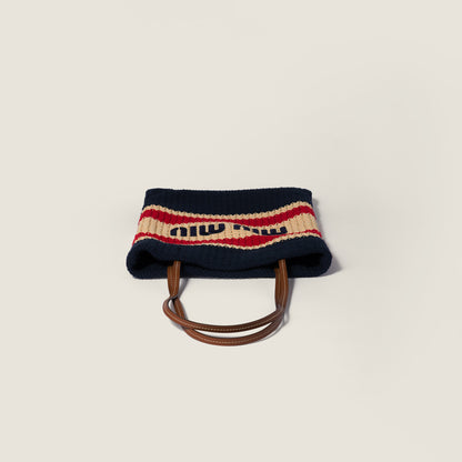 Raffia-effect woven tote bag