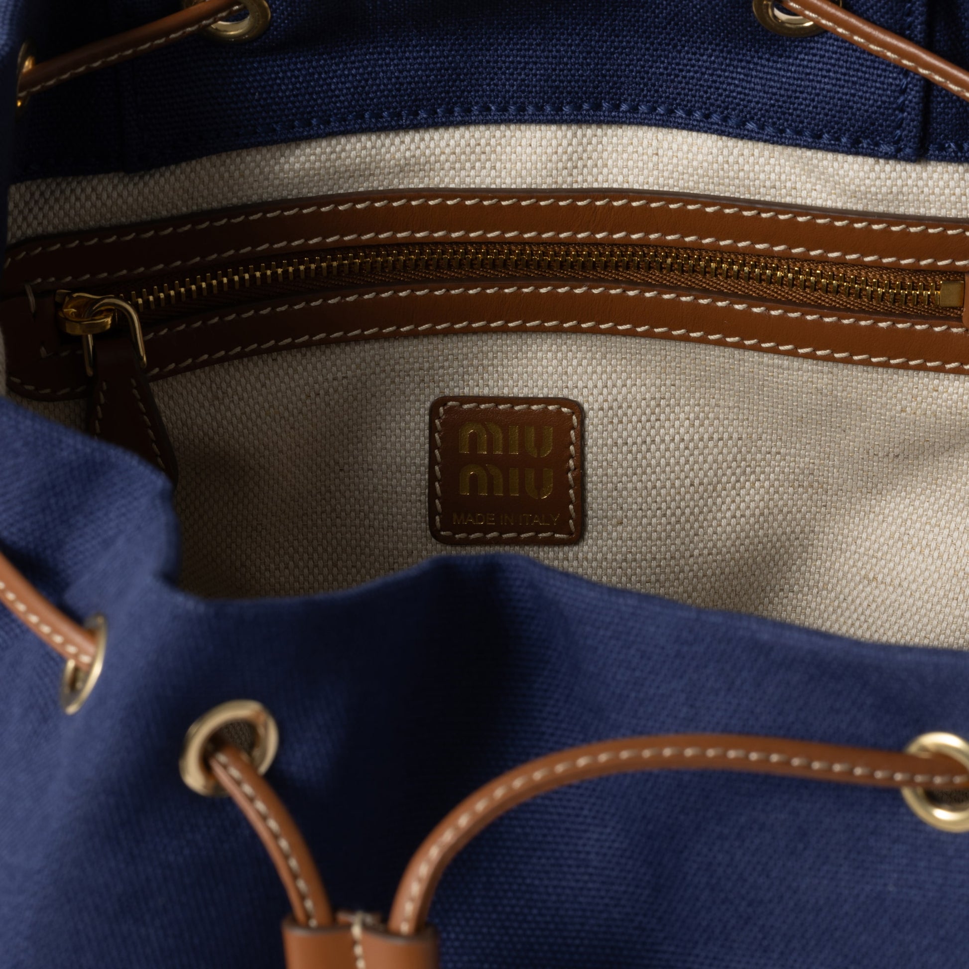 Canvas and leather backpack