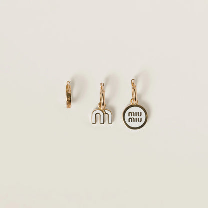 Set of enameled metal earrings