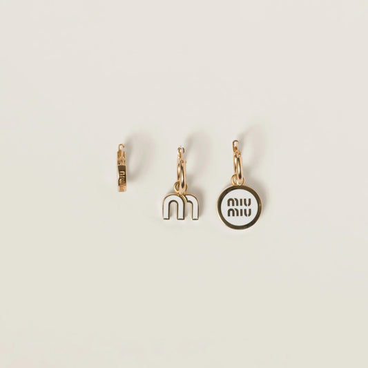 Set of enameled metal earrings