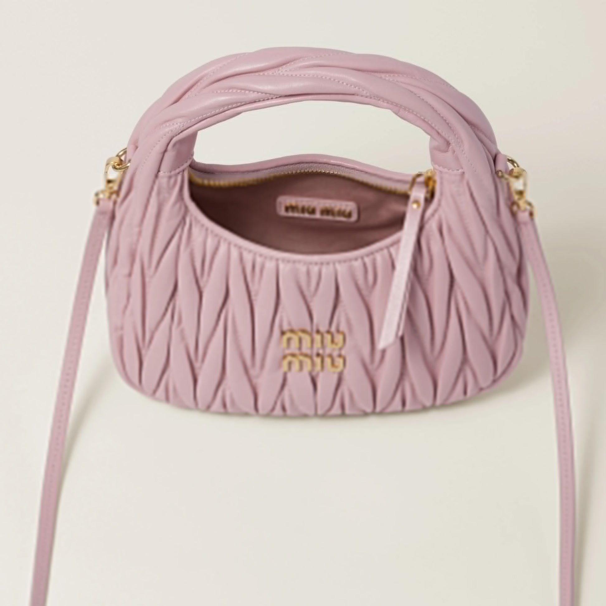Wander matelassé nappa leather hobo bag