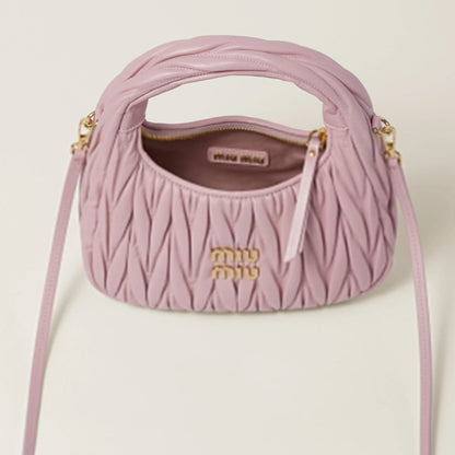Wander matelassé nappa leather hobo bag