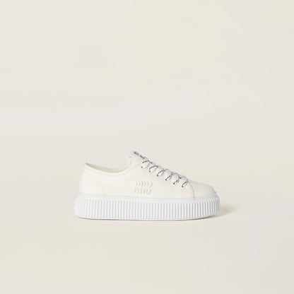 Denim sneakers with logo