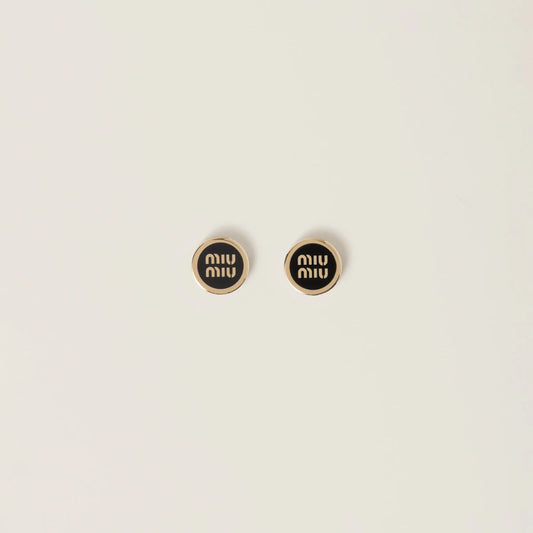 Enameled metal earrings