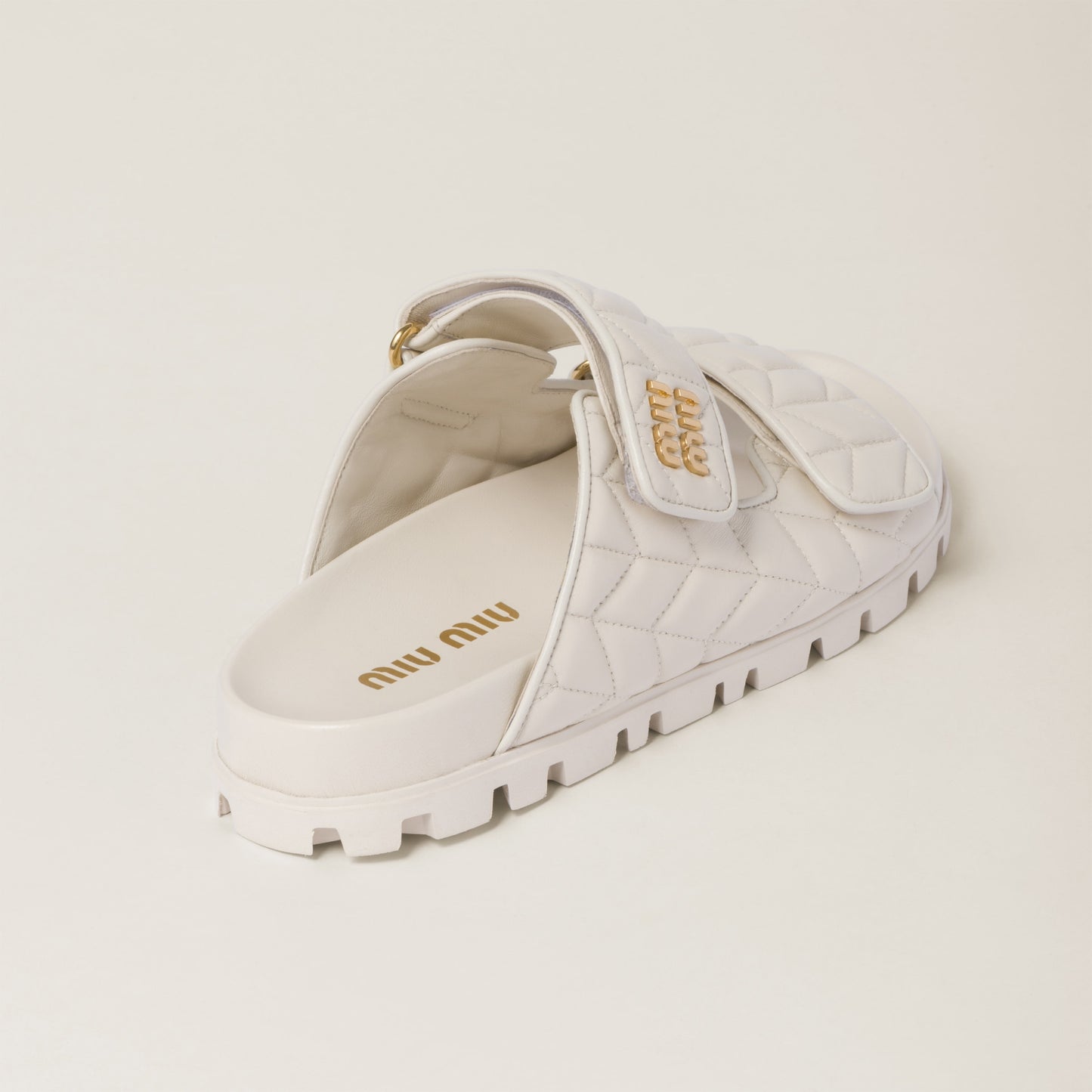Matelassé nappa leather slides