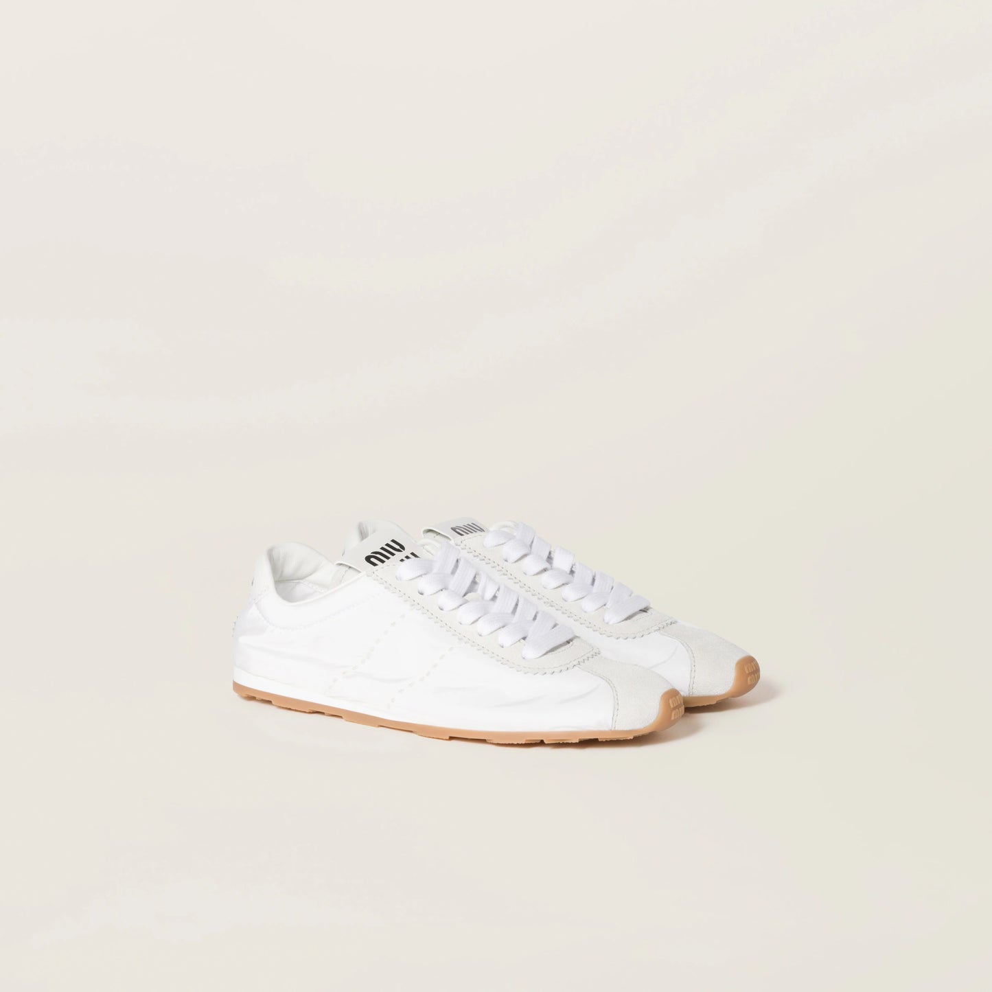 Plume technical fabric and suede sneakers