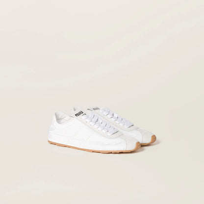 Plume technical fabric and suede sneakers