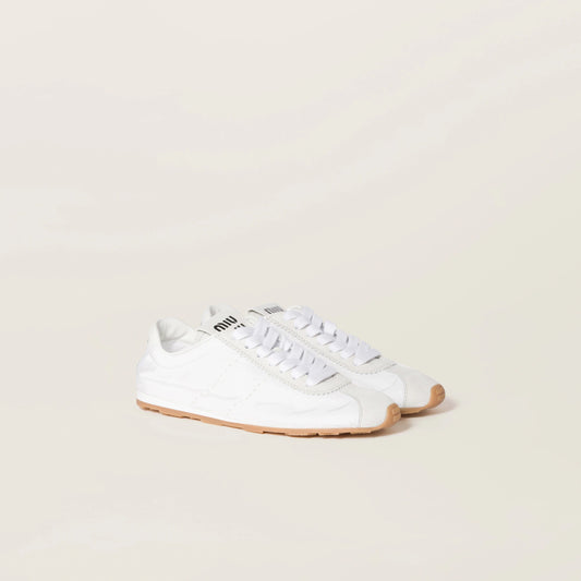 Plume technical fabric and suede sneakers