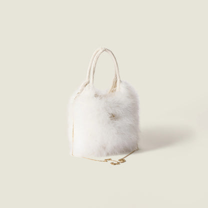 Ivy crochet handbag with feathers