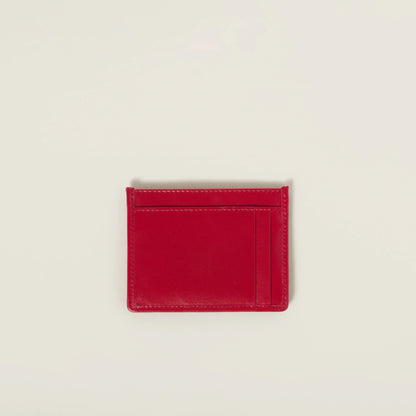 Matelassé nappa leather card holder