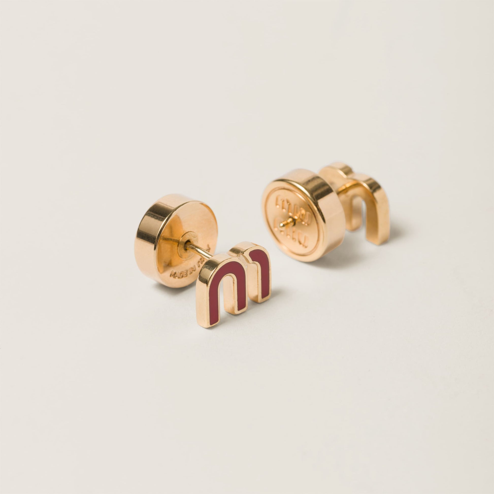 Enameled metal earrings