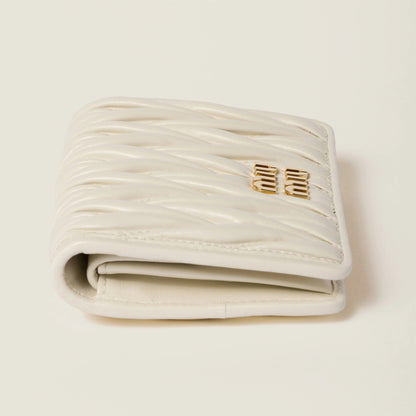Small matelassé nappa leather wallet