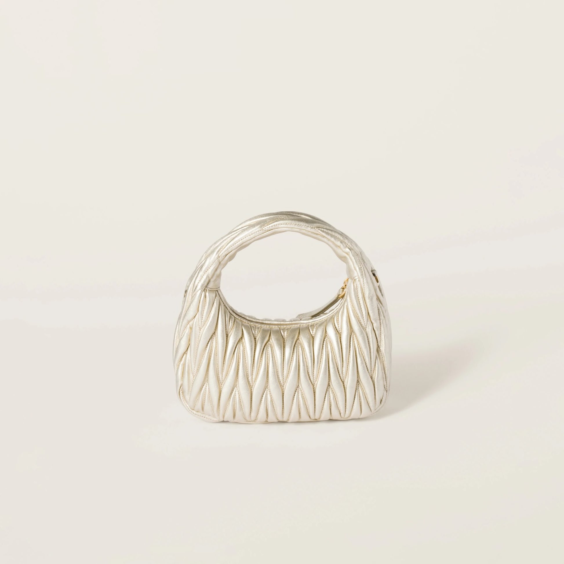 Wander matelassé nappa leather hobo bag