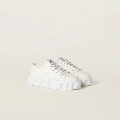 Denim sneakers with logo