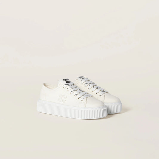 Denim sneakers with logo