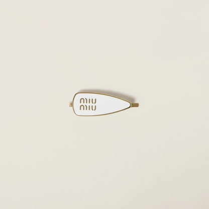 Enameled metal hair clip