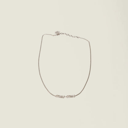 Metal necklace with crystals
