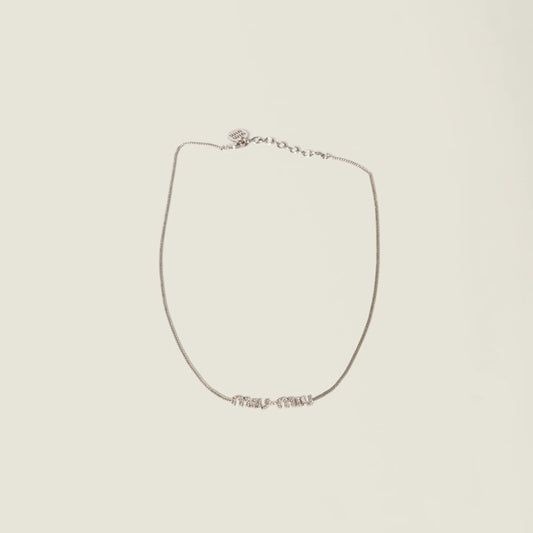 Metal necklace with crystals