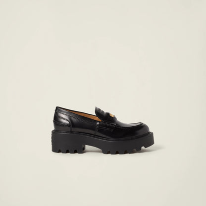 Brushed leather loafers