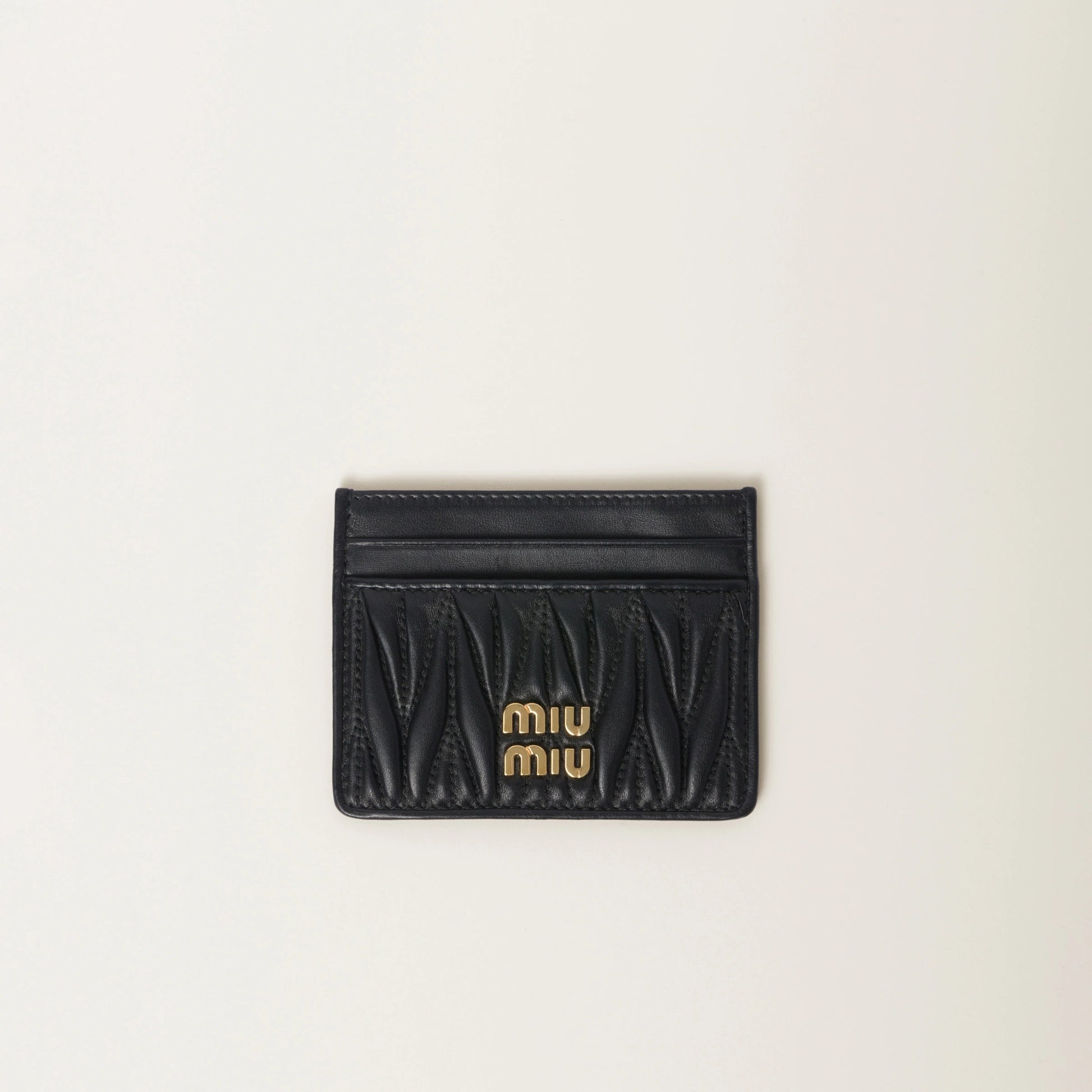 Matelassé nappa leather card holder