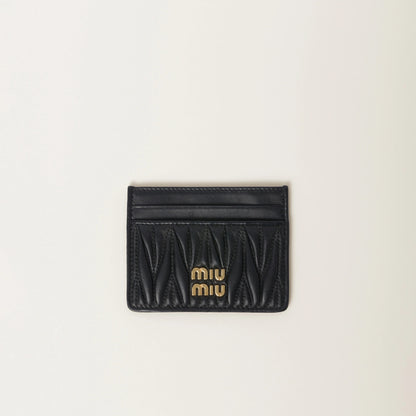 Matelassé nappa leather card holder