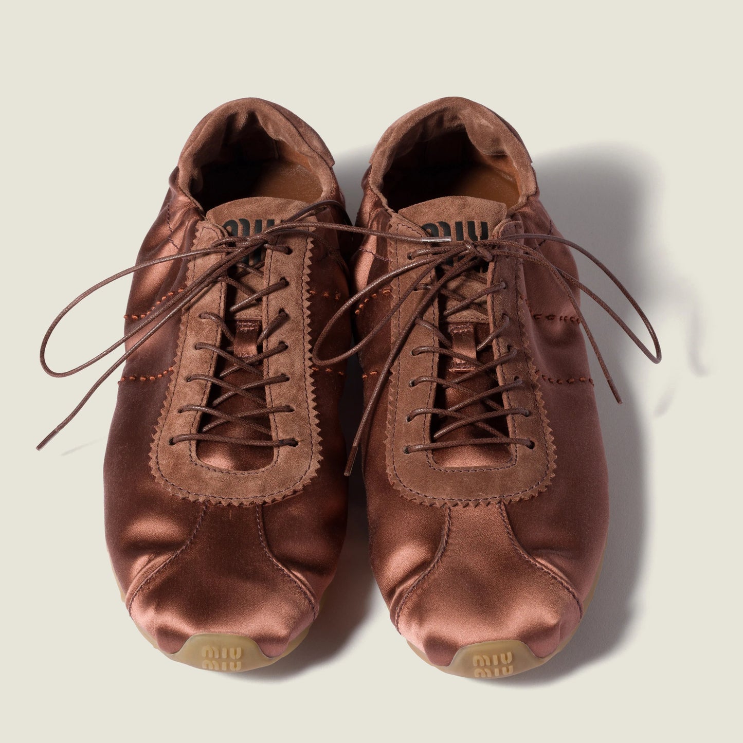 Plume satin sneakers